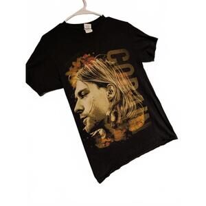 Delta Kurt Cobain Band Graphic Black Rock Music T-Shirt Short Sleeve Mens Small